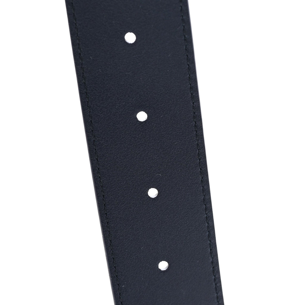 Moon Calfskin Round Plaque 35mm Belt 95 38 Navy