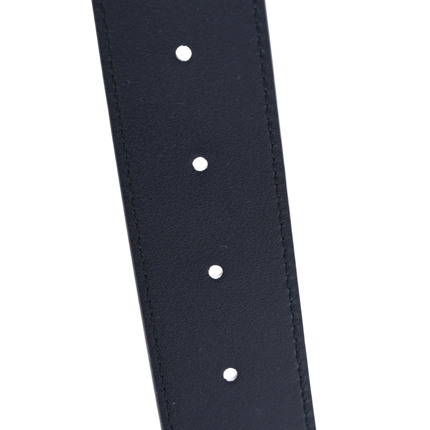 Moon Calfskin Round Plaque 35mm Belt 95 38 Navy