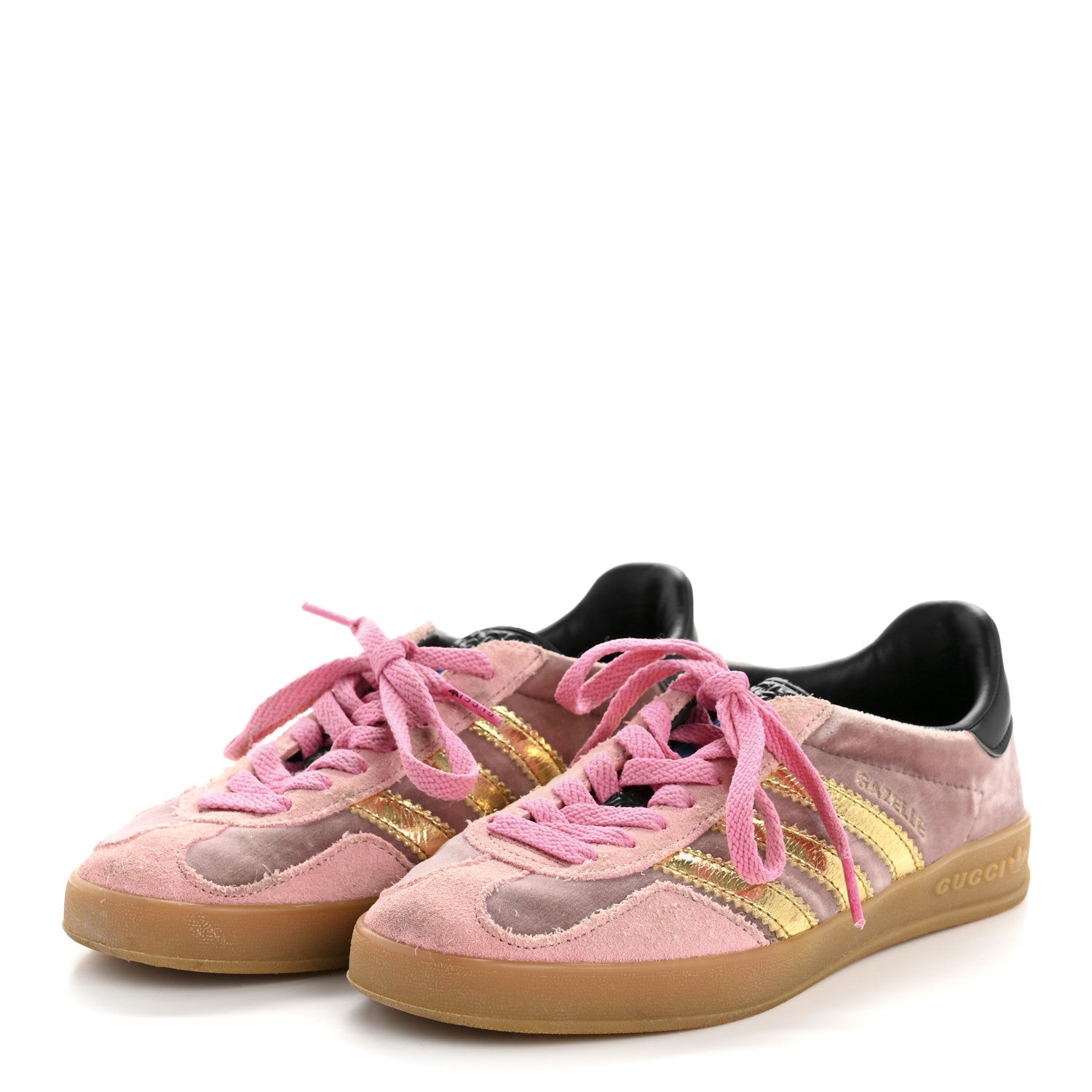 X ADIDAS Softy Velvet Suede Madeira Demetra Womens Gazelle Sneakers 4.5 Pink Gold