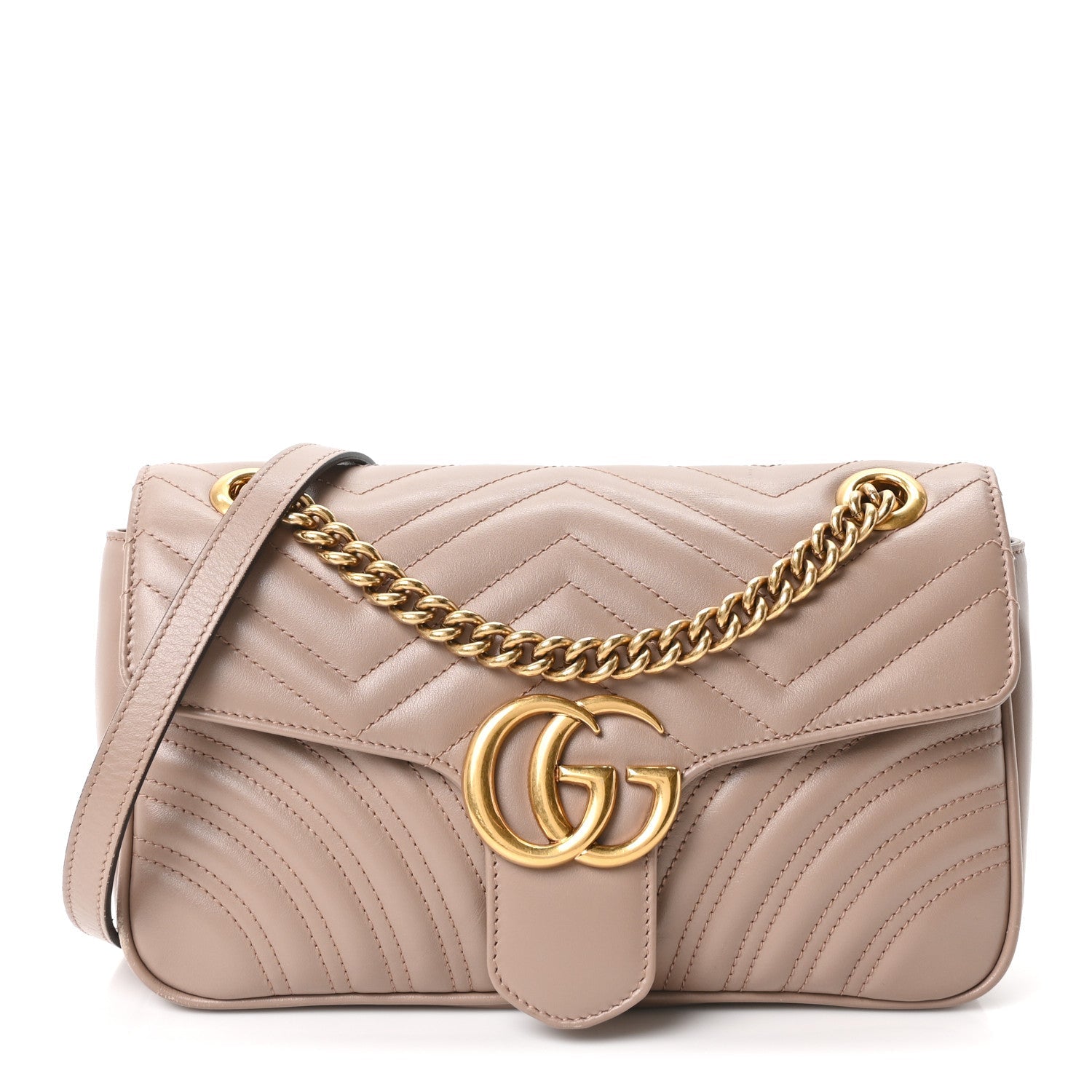 Calfskin Matelasse Small GG Marmont Shoulder Bag Porcelain Rose