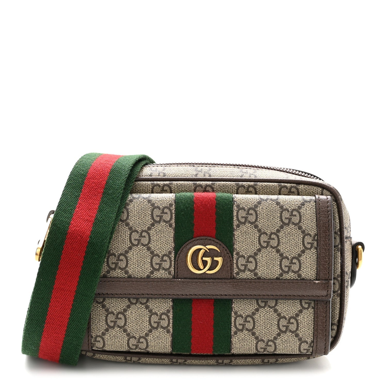 GG Supreme Monogram Web Mini Ophidia Bag Beige Ebony