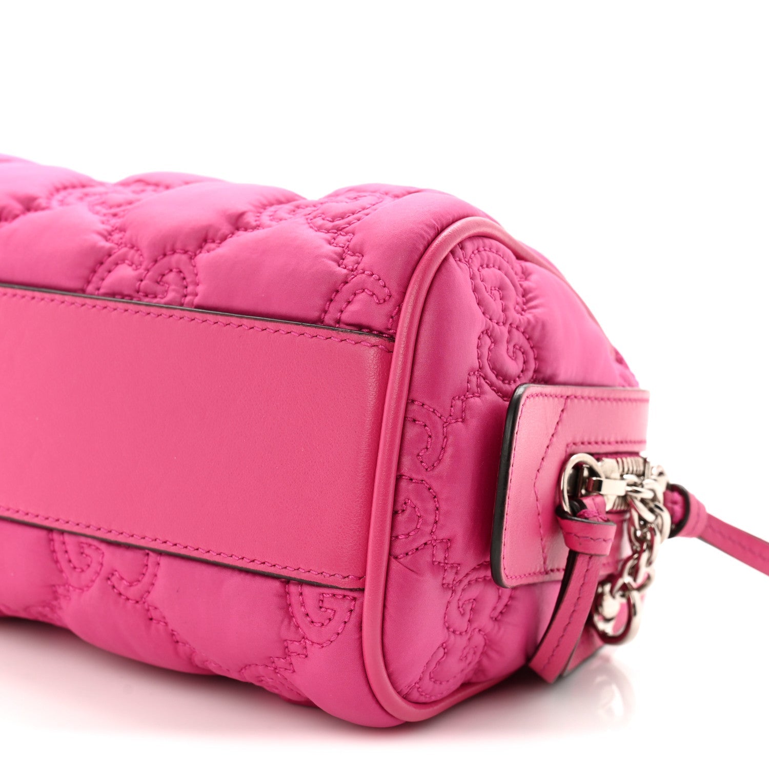 Nylon Calfskin Enamel GG Matelasse Mini Bowler Bag Lovely