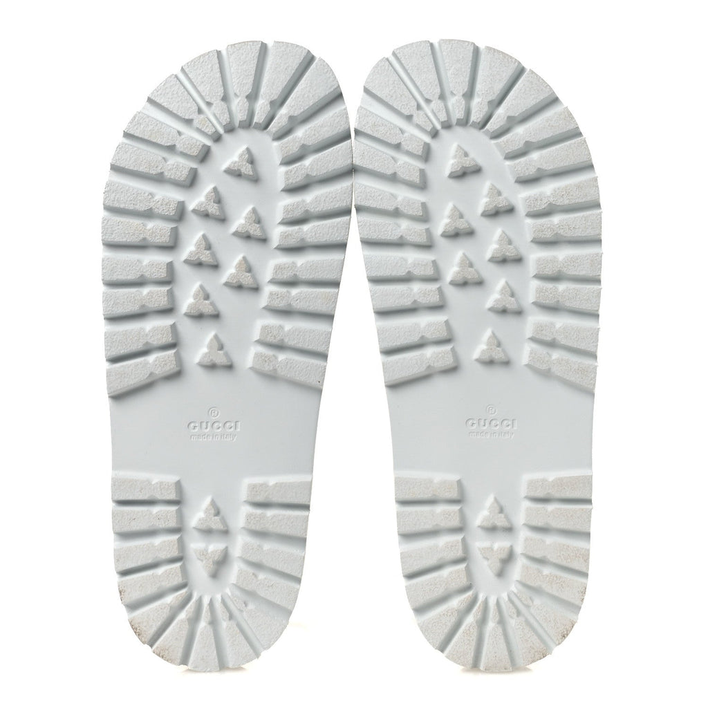 Rubber Web Mens Lug Sole Slide Sandals Great 10 White Green Red