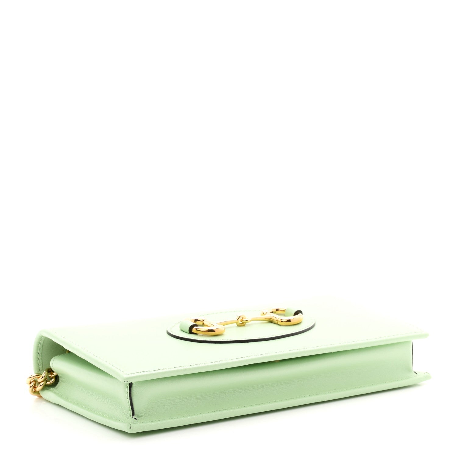 Boarded Plutone Calfskin Horsebit 1955 Wallet On Chain Green