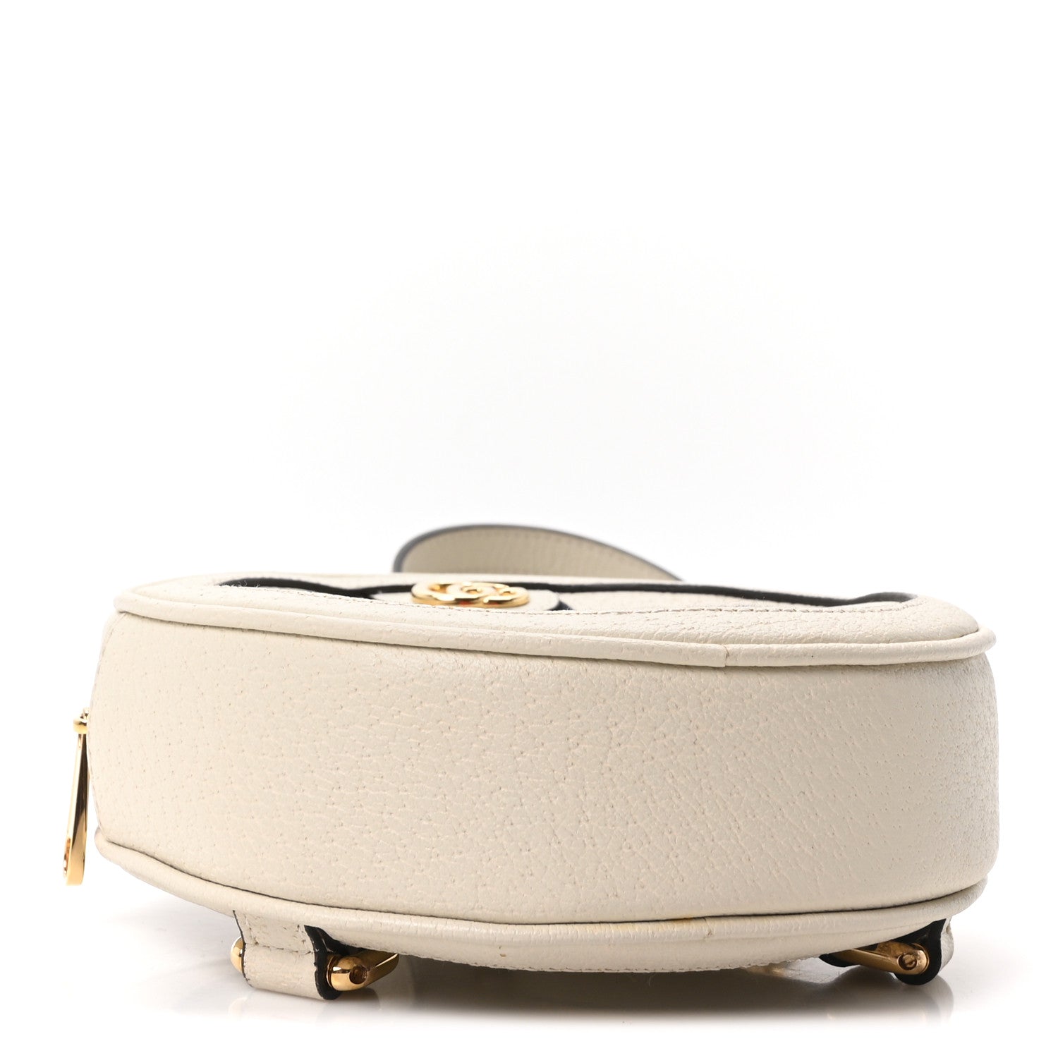 Textured Calfskin Web Mini Ophidia Round Backpack Mystic White
