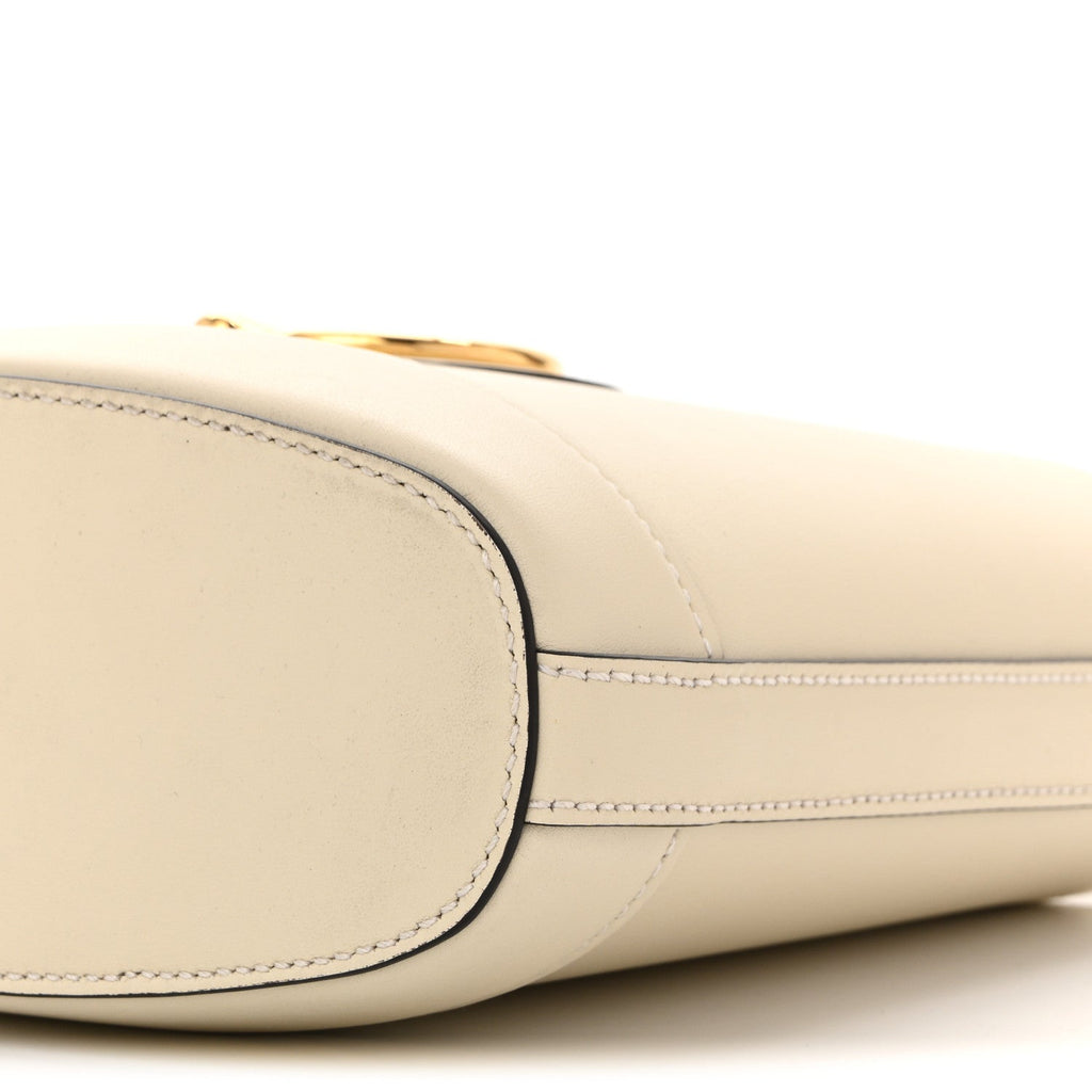 Arabella Calfskin Horsebit 73 Mini Bucket Bag White