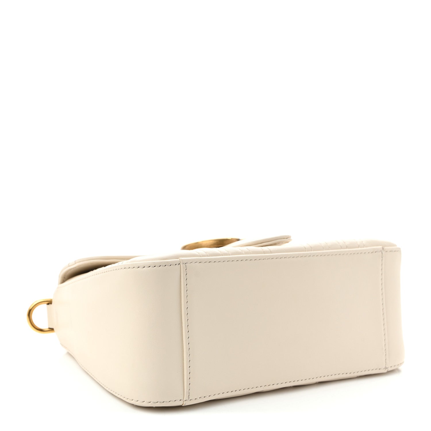 Calfskin Matelasse Mini GG Marmont Top Handle Shoulder Bag White