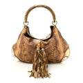 Snakeskin Large Indy Top Handle Hobo Gold