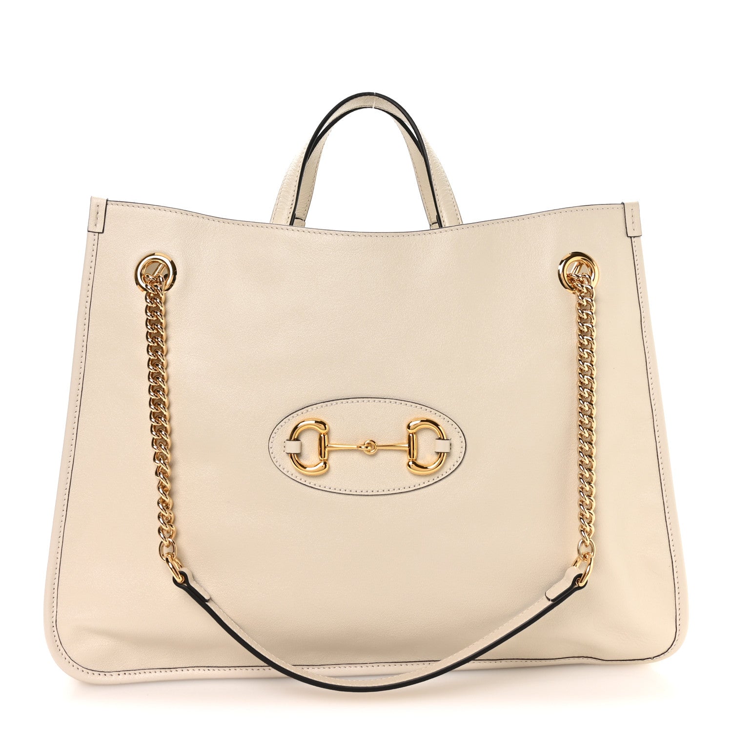 New Sakai Calfskin Lux Large Horsebit 1955 Tote Bag Mystic White
