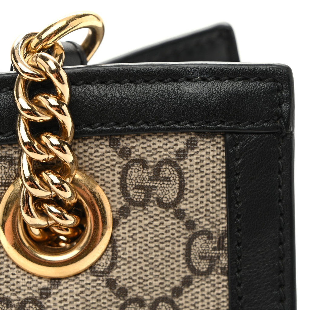 GG Supreme Monogram Small Padlock Tote Black
