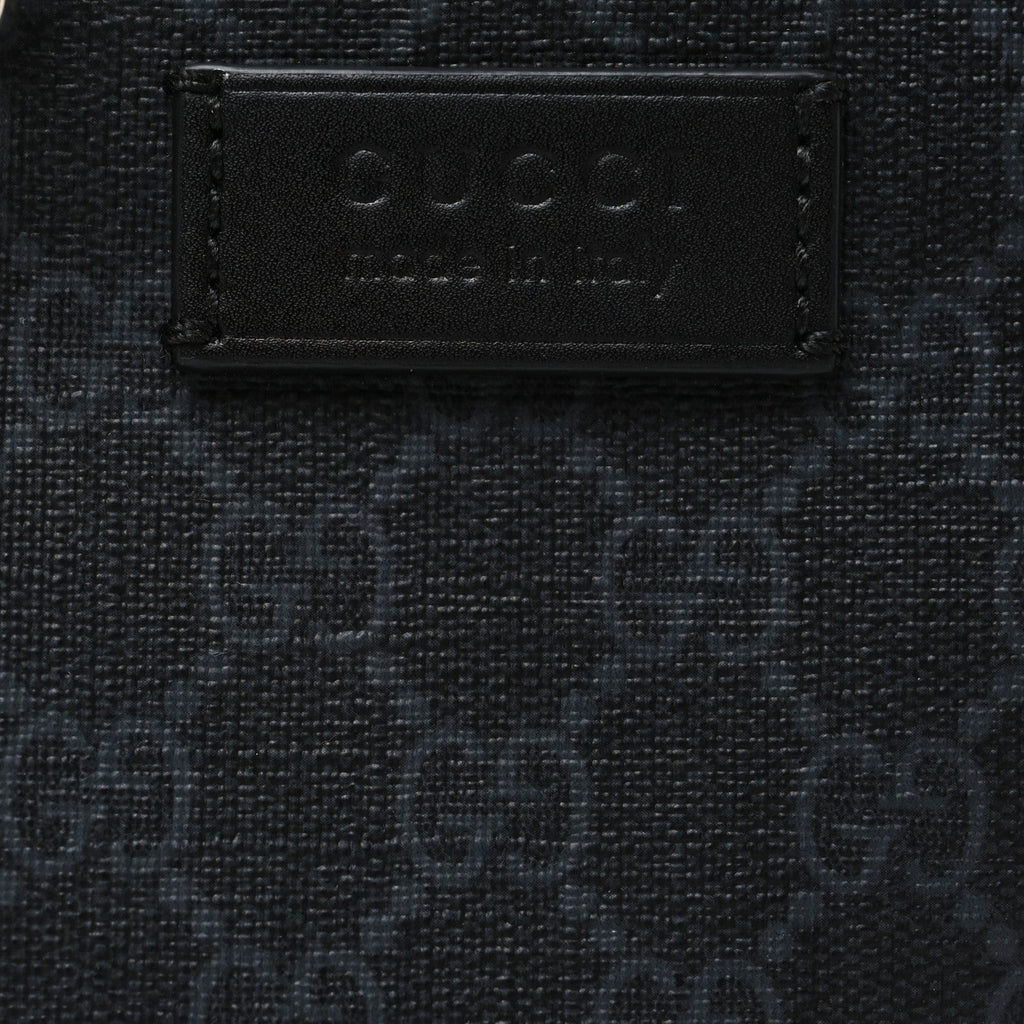 GG Supreme Monogram Appia Calfskin Web Small Camera Messenger Bag Black Grey