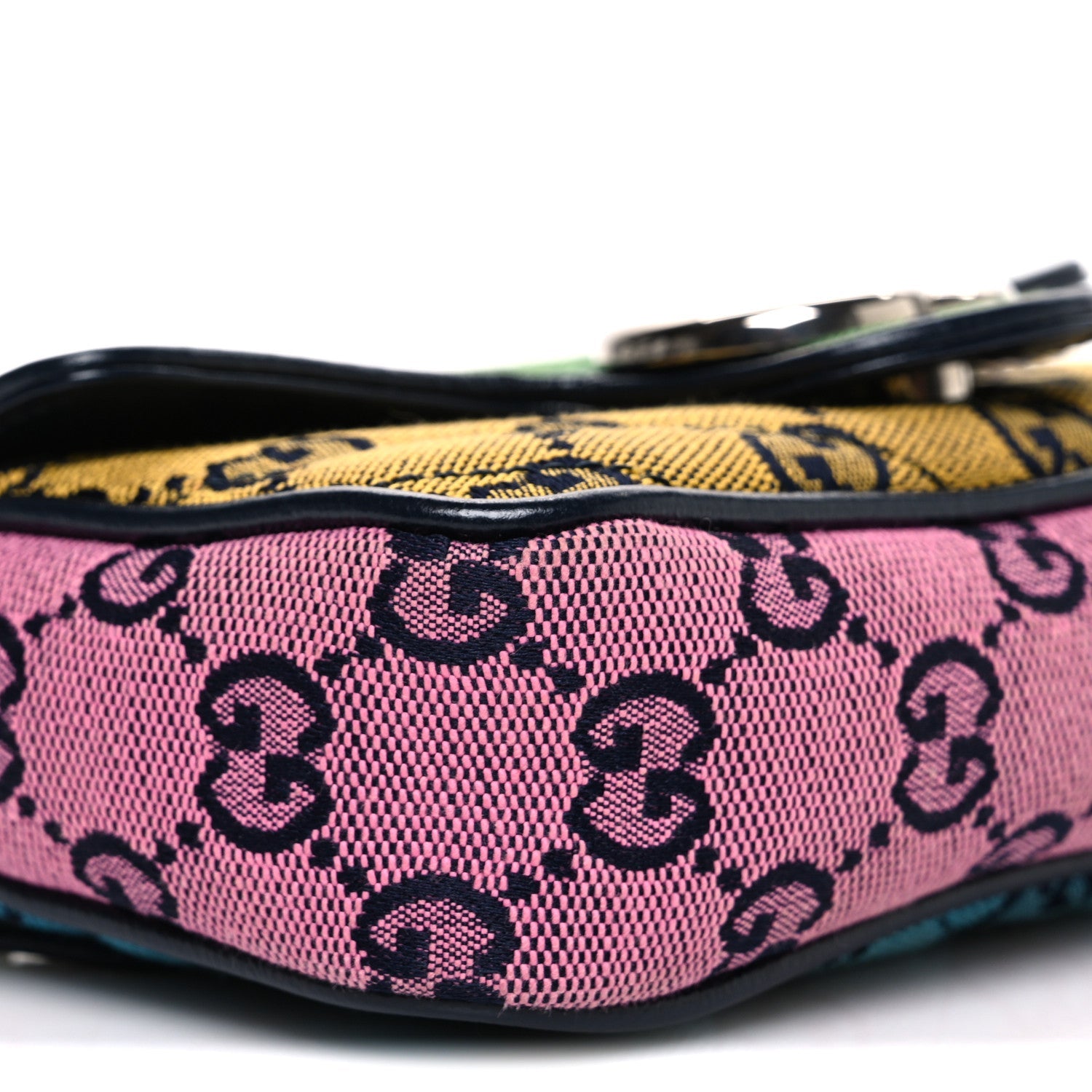 Monogram Multicolor Matelasse Diagonal Super Mini GG Marmont Shoulder Bag Green Blue Yellow Light Blue Pink