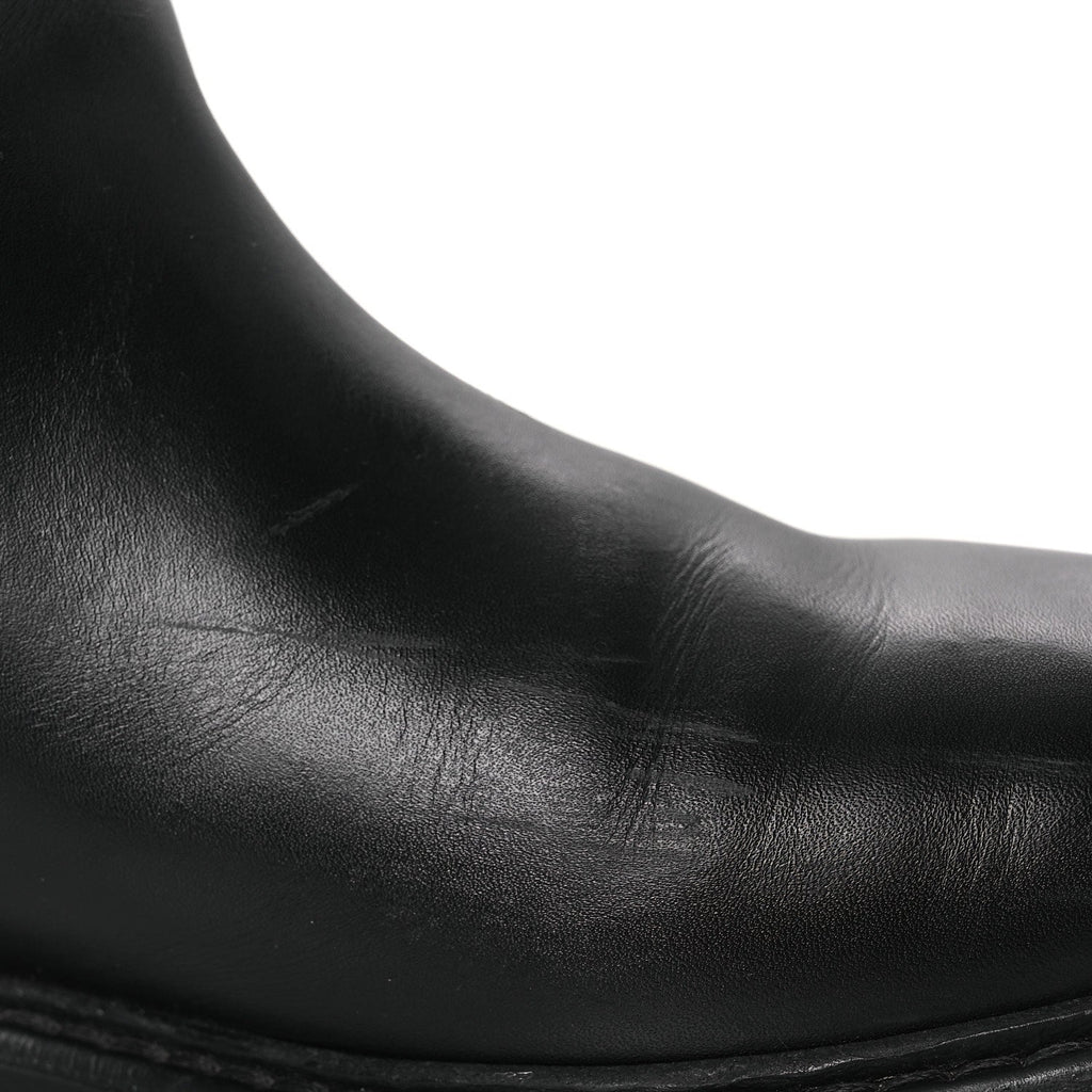 Guccissima Real Betis Glamour Calfskin Michelangelo Slim Horsebit Riding Boots 39.5 Black