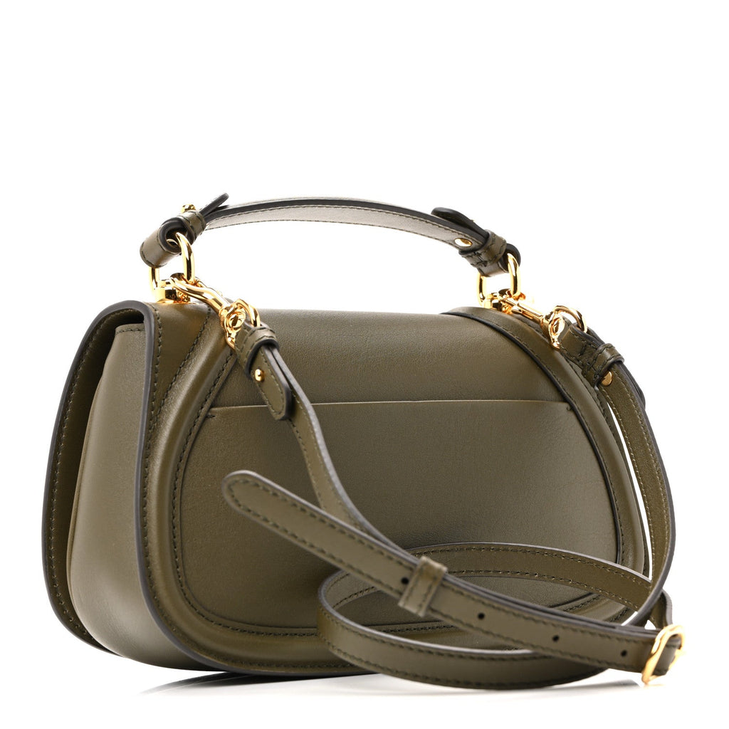 Roxy Calfskin Medium Blondie Top Handle Bag Forest Green