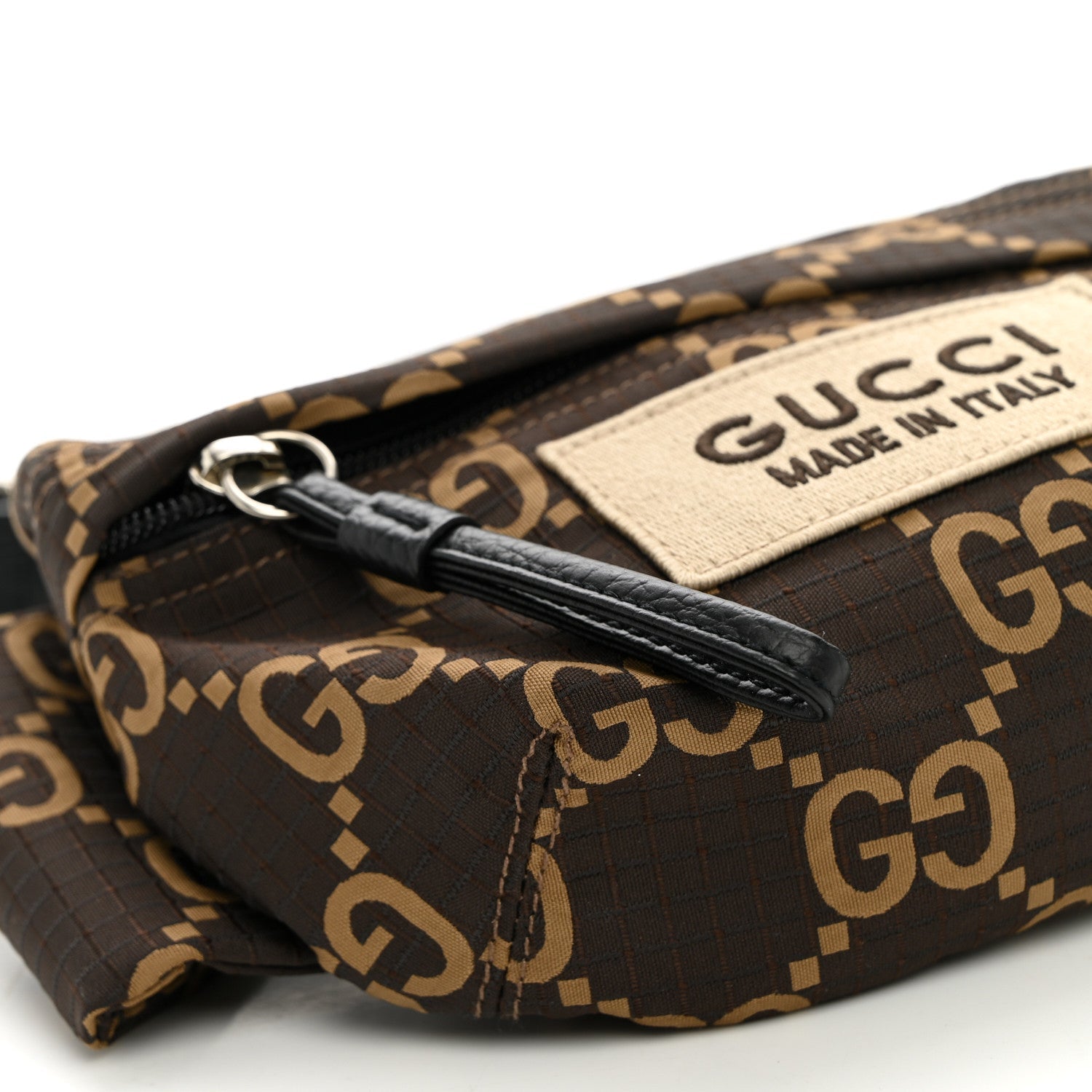 Recycled Polyester Monogram Jumbo GG Belt Bag Ebony Beige