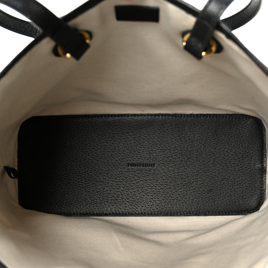Textured Dollar Calfskin Small Ophidia Shoulder Tote Bag Black