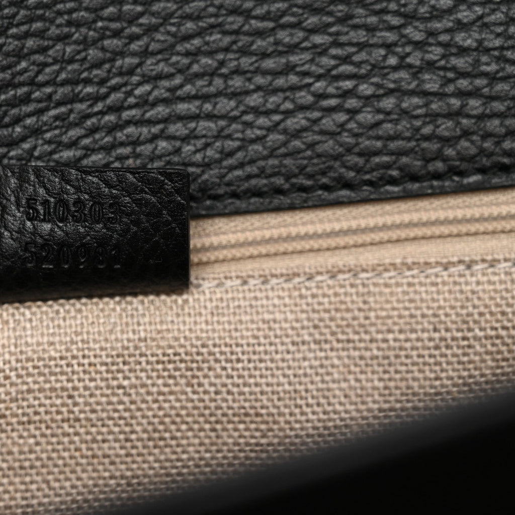 Dollar Calfskin Interlocking G Shoulder Bag Black