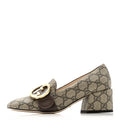 GG Supreme Monogram Malaga Kid Blondie Pumps 35.5 Beige Ebony New Acero
