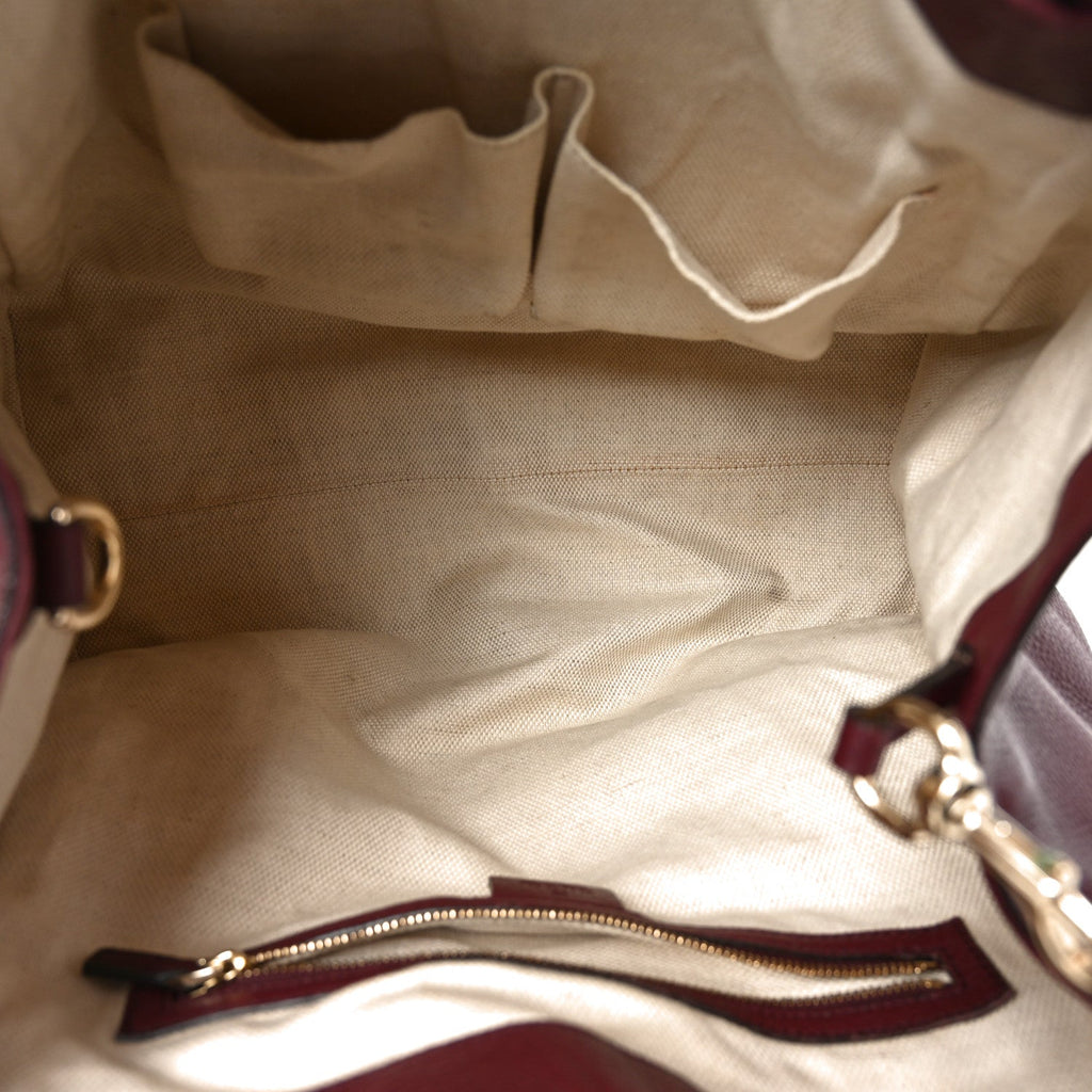 Pebbled Calfskin Medium Soho Shoulder Bag Bordeaux
