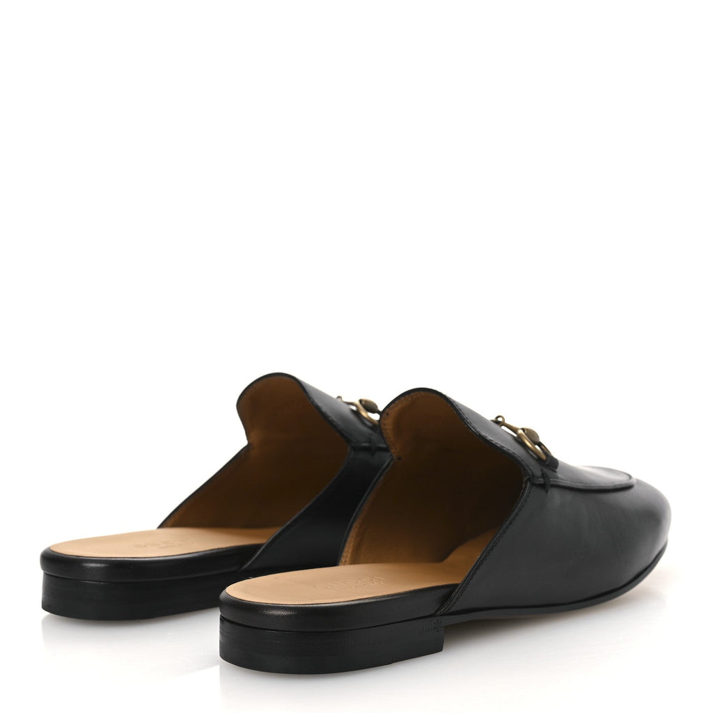 Calfskin Womens Princetown Slippers 37.5 Black