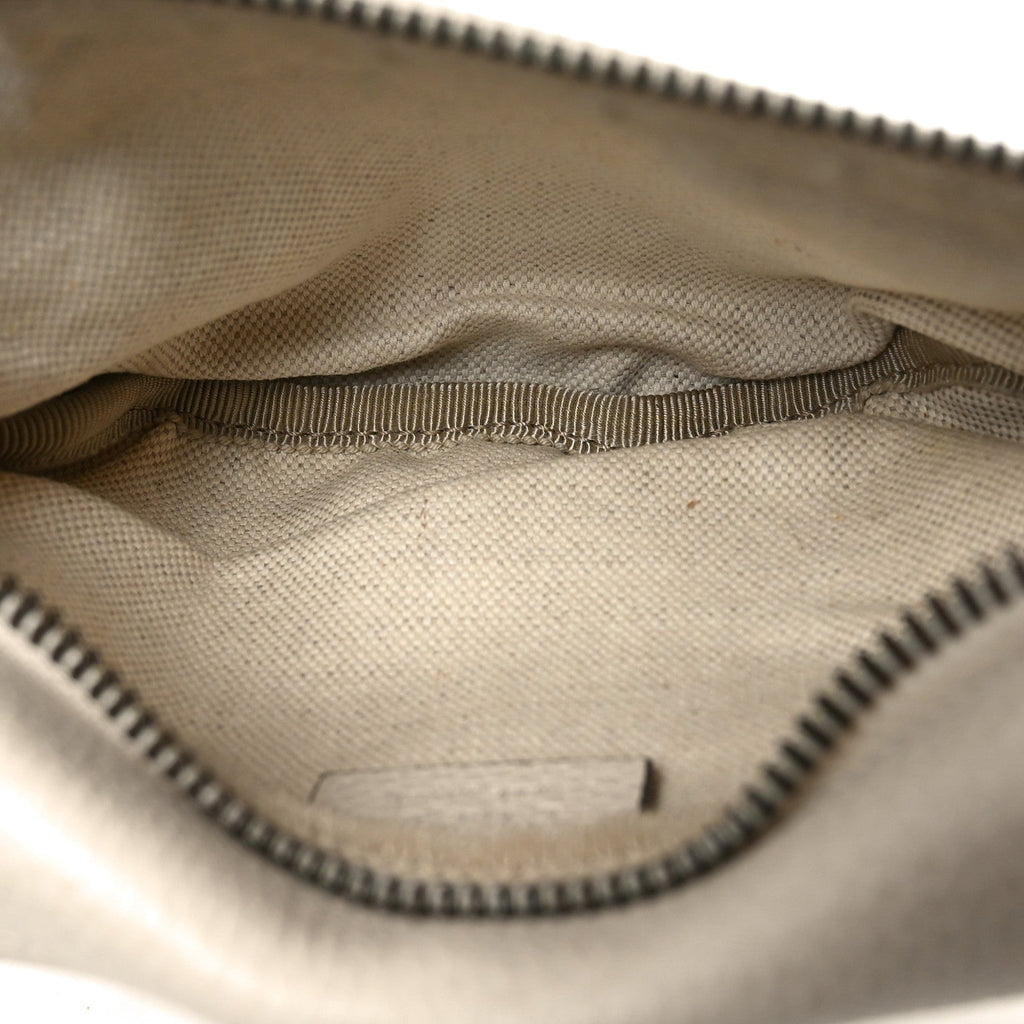 Grained Calfskin Small Logo Belt Bag White