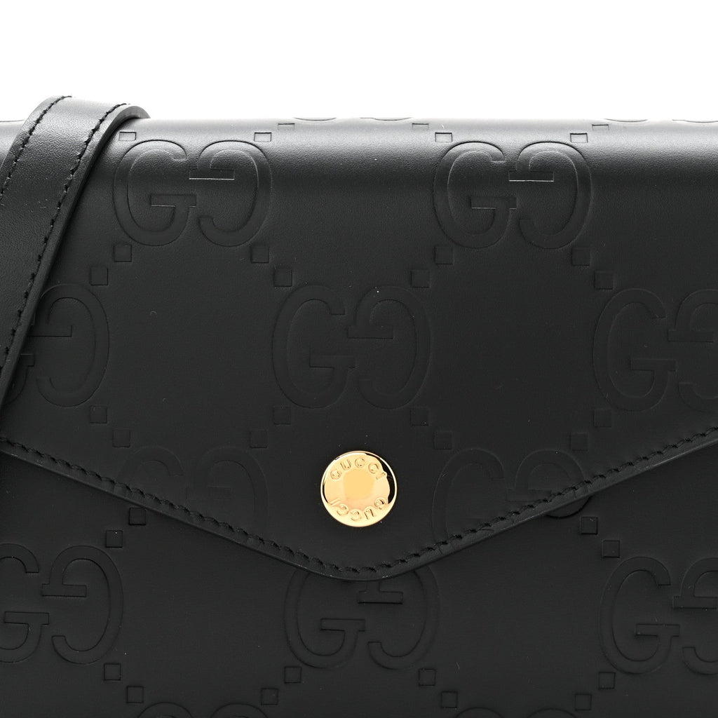 Gilbert Calfskin GG Super Mini Shoulder Bag Black