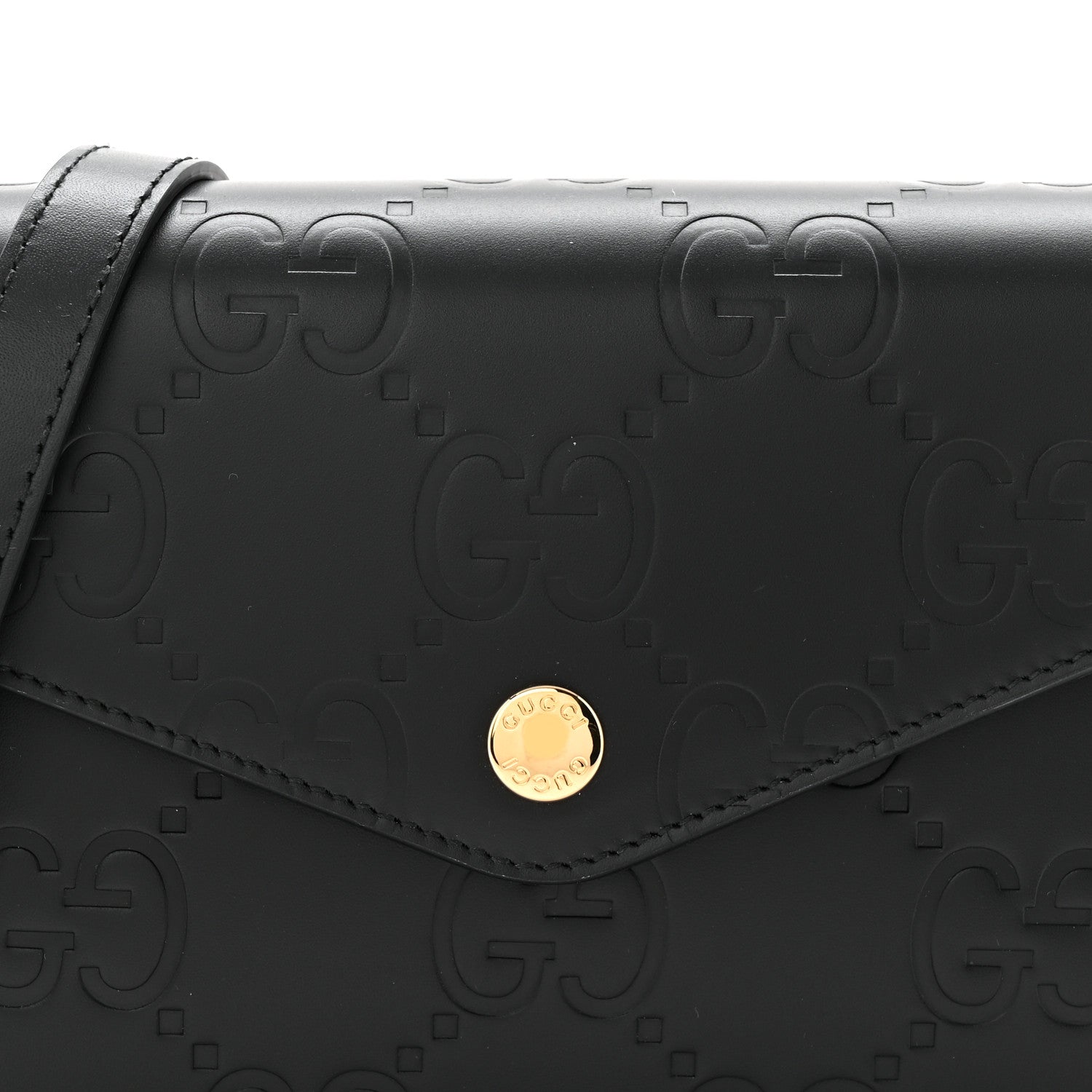 Gilbert Calfskin GG Super Mini Shoulder Bag Black