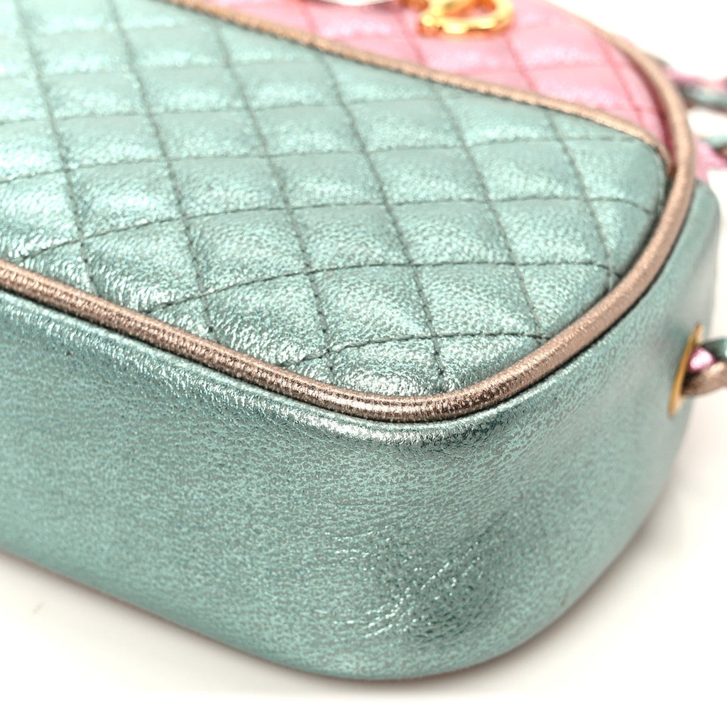 Laminated Nappa Trapuntata Mini Zumi Dome Shoulder Bag Rosa Lago Rame
