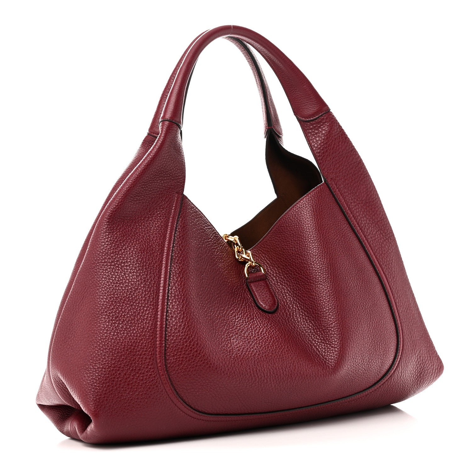 Grained Calfskin Softbit Maxi Shoulder Bag Rosso Ancora Red