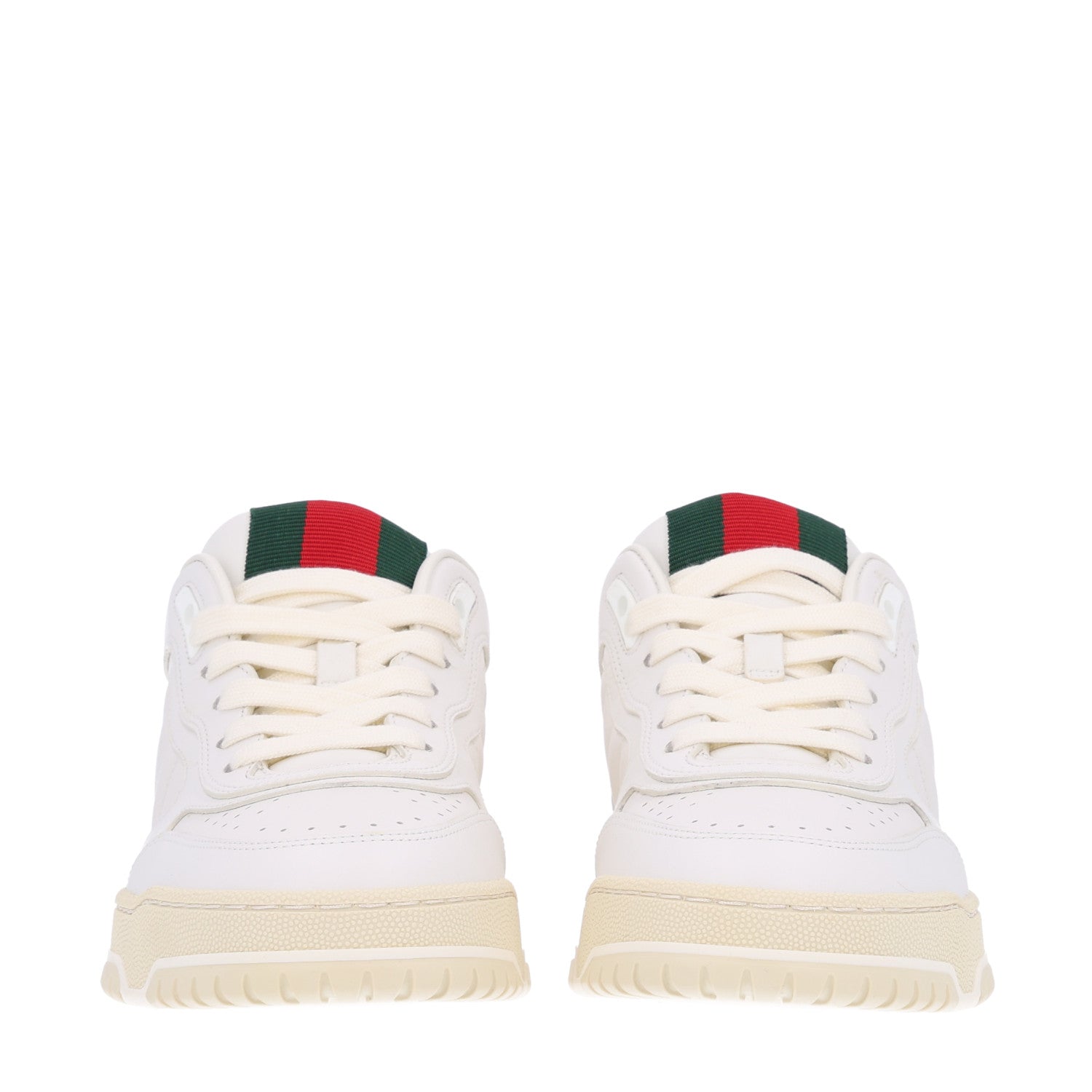 Calfskin Suede Womens Re-Web Sneakers 38.5 White Red