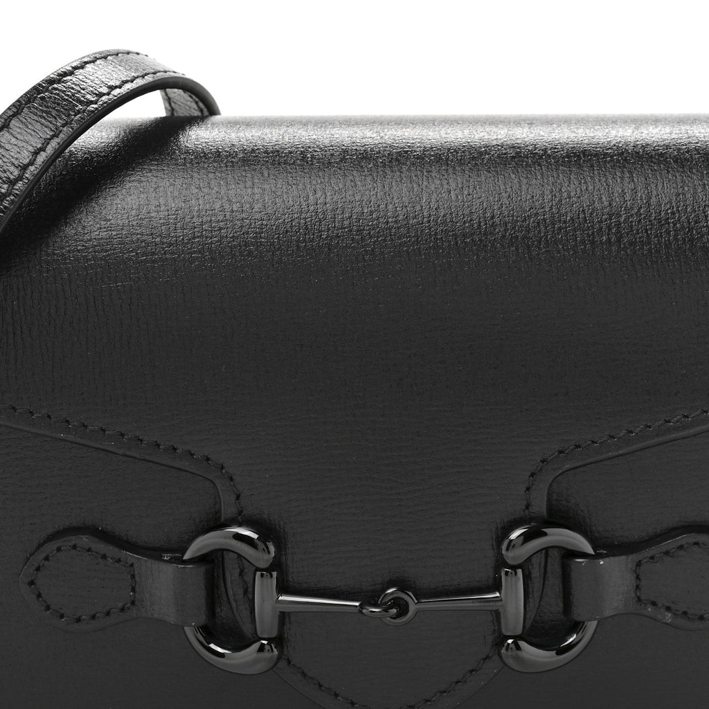 Azalea Calfskin Monochrome Mini Horsebit 1955 Shoulder Bag Black