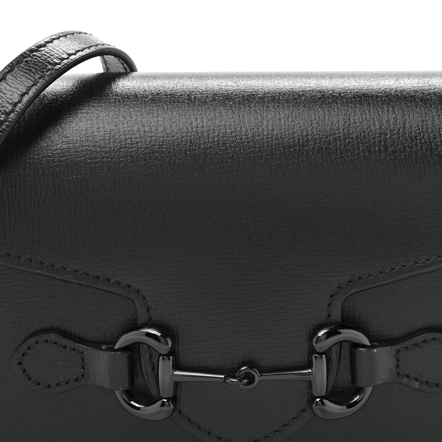 Azalea Calfskin Monochrome Mini Horsebit 1955 Shoulder Bag Black