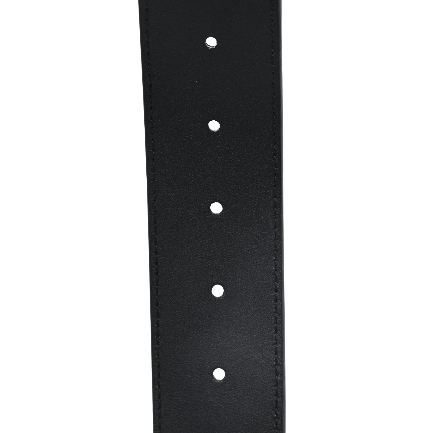 Moon Calfskin Pearl Double G 40mm Belt 80 32 Black Cream