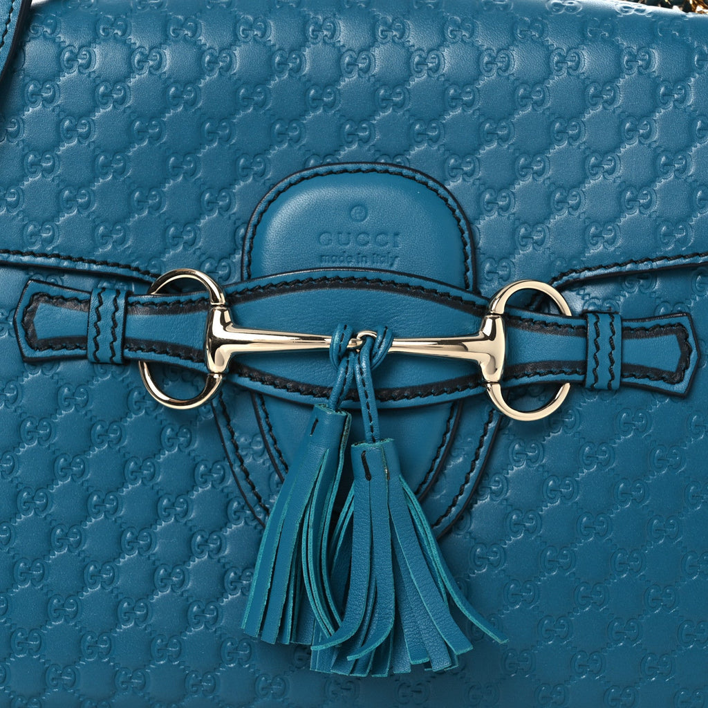 Soft Microguccissima Medium Emily Chain Shoulder Bag Deep Cobalt