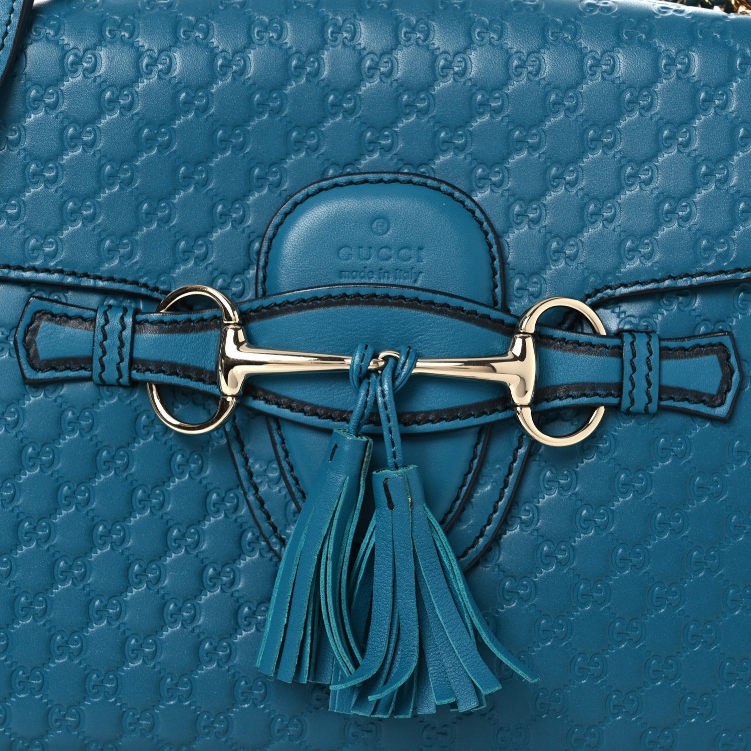 Soft Microguccissima Medium Emily Chain Shoulder Bag Deep Cobalt