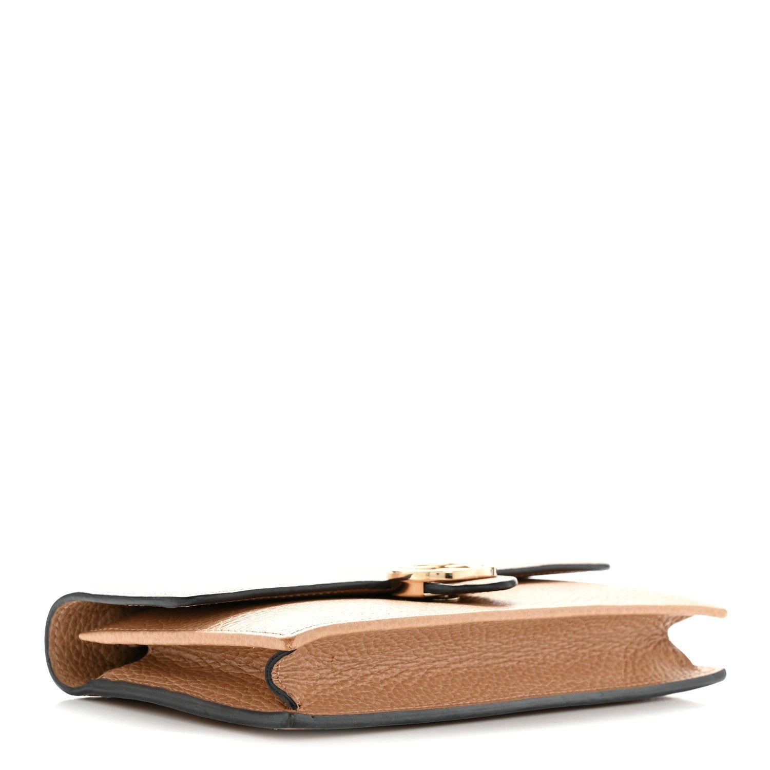 Dollar Calfskin Interlocking G Chain Wallet Camelia