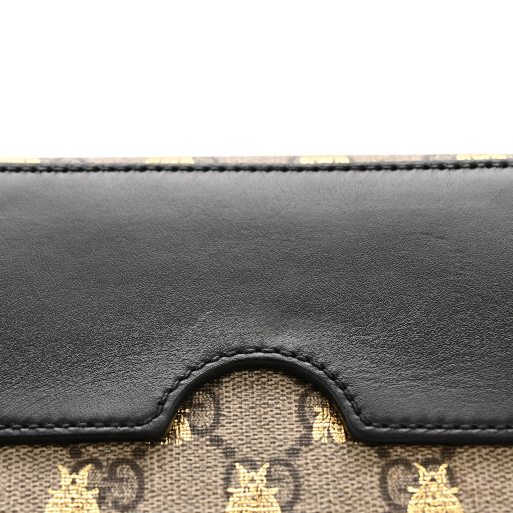 GG Supreme Monogram Bees Small Padlock Shoulder Bag Black