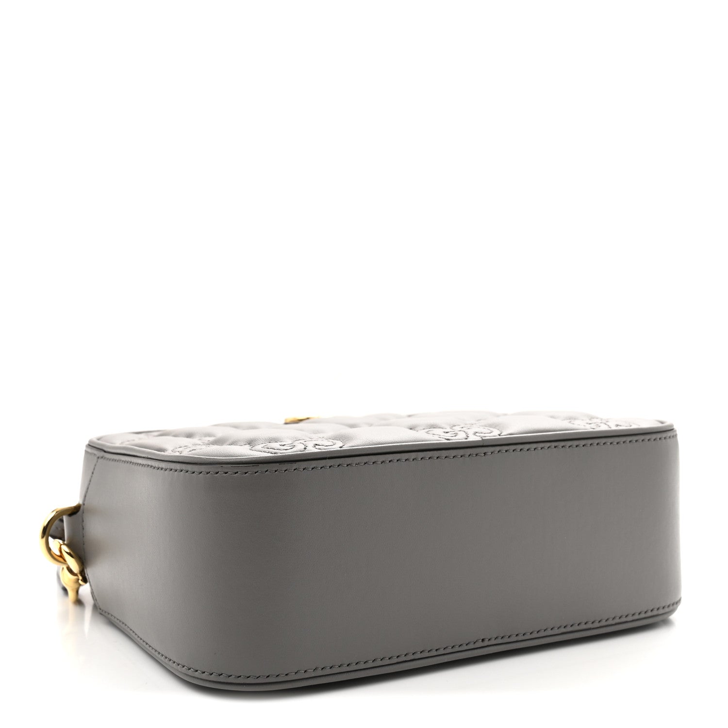 Calfskin GG Matelasse Shoulder Bag Dusty Grey Natural