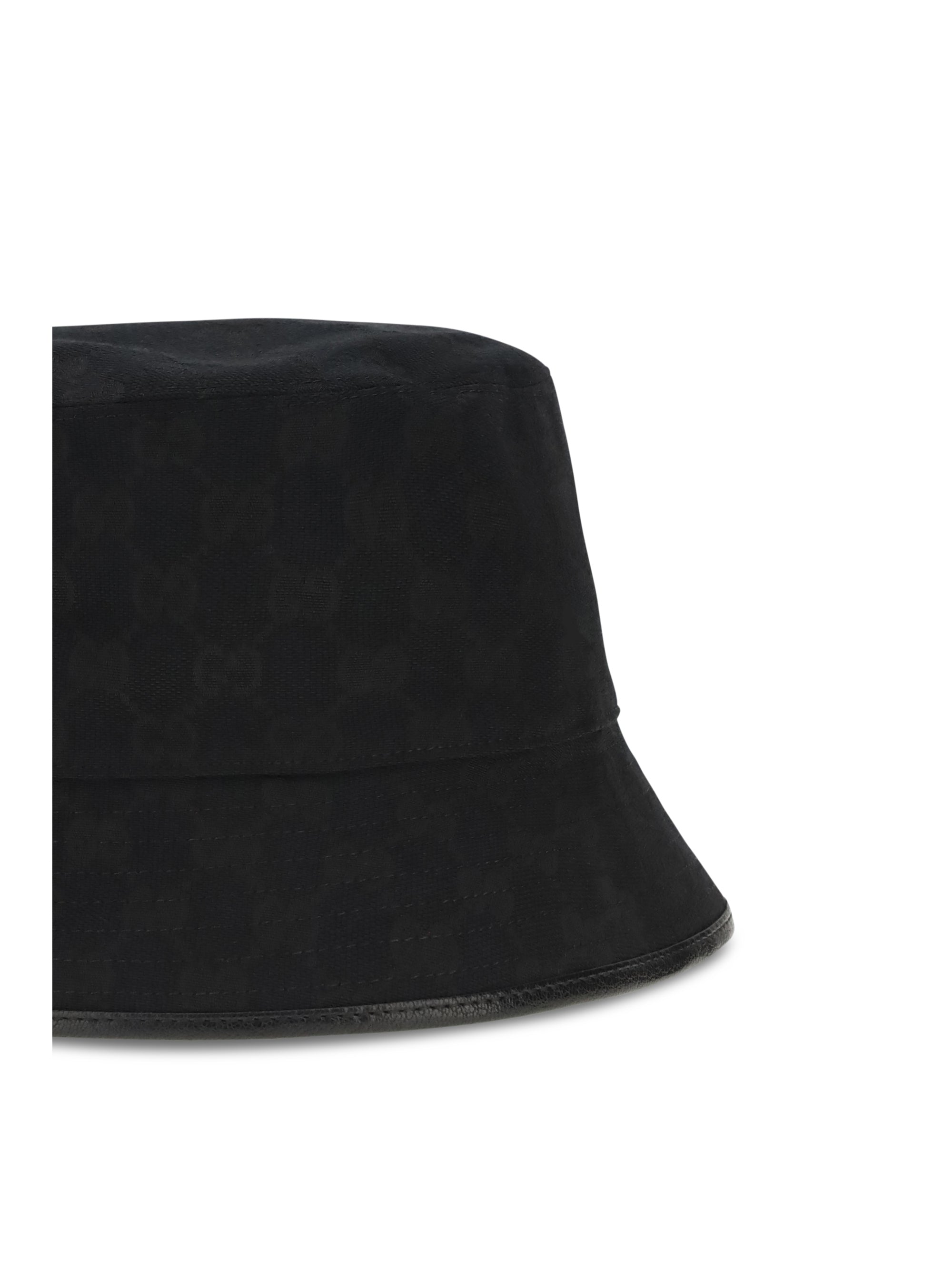 Gucci 8757404HBJS GG Canvas Bucket Hat — Black