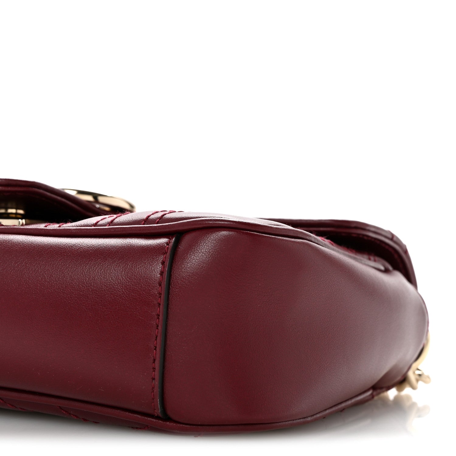 Calfskin Matelasse Mini GG Marmont Shoulder Bag Rosso Ancora