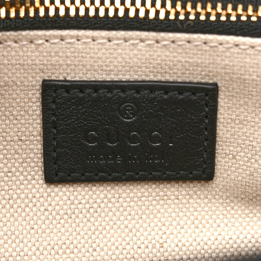 GG Supreme Monogram Horsebit 1955 Soft Small Shoulder Bag Beige Black