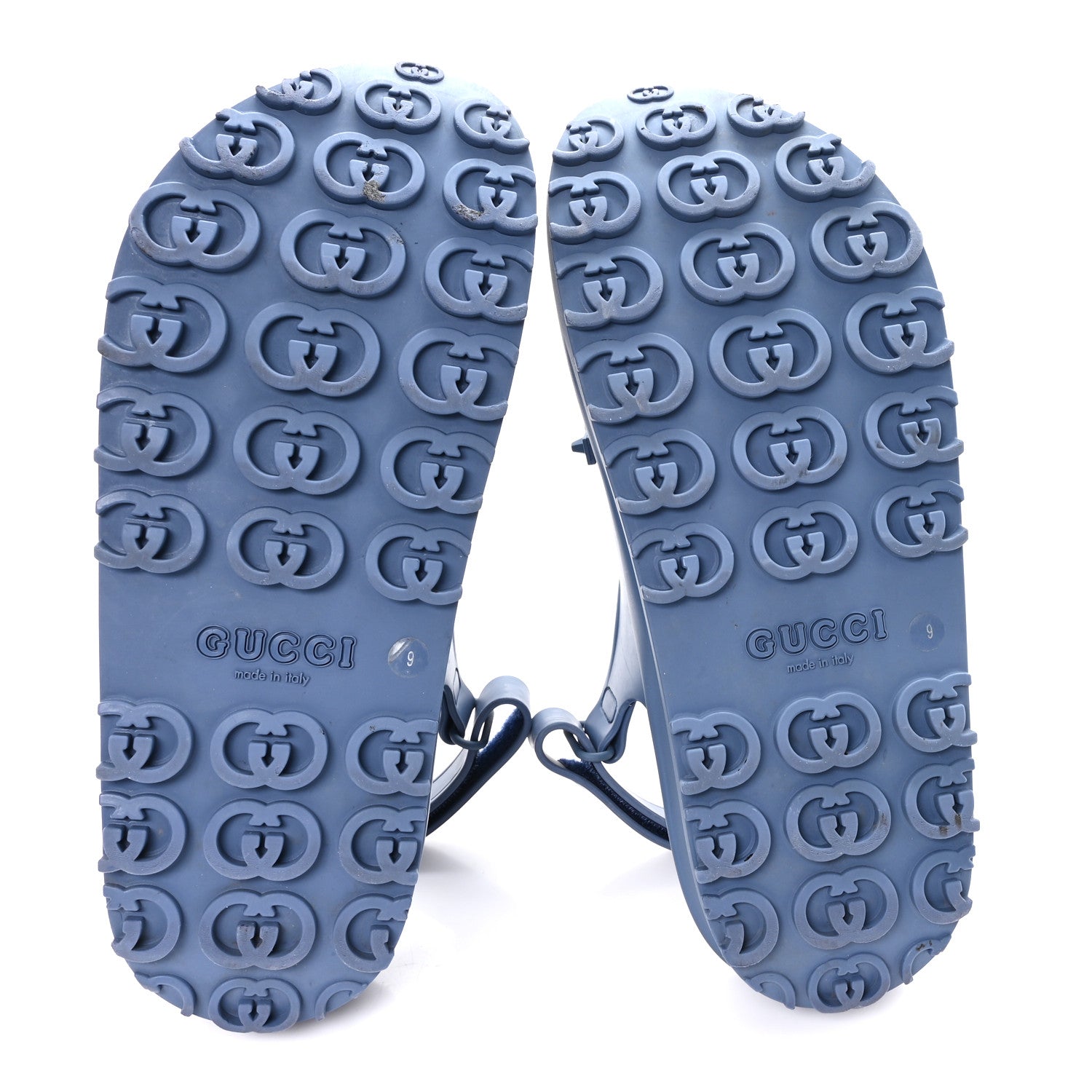 Soft Rubber Horsebit Touch Mens Strapped Sandals 9 Washed Indigo