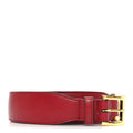 Efesto Leather Horsebit 25mm Belt 80 32 New Cherry Red