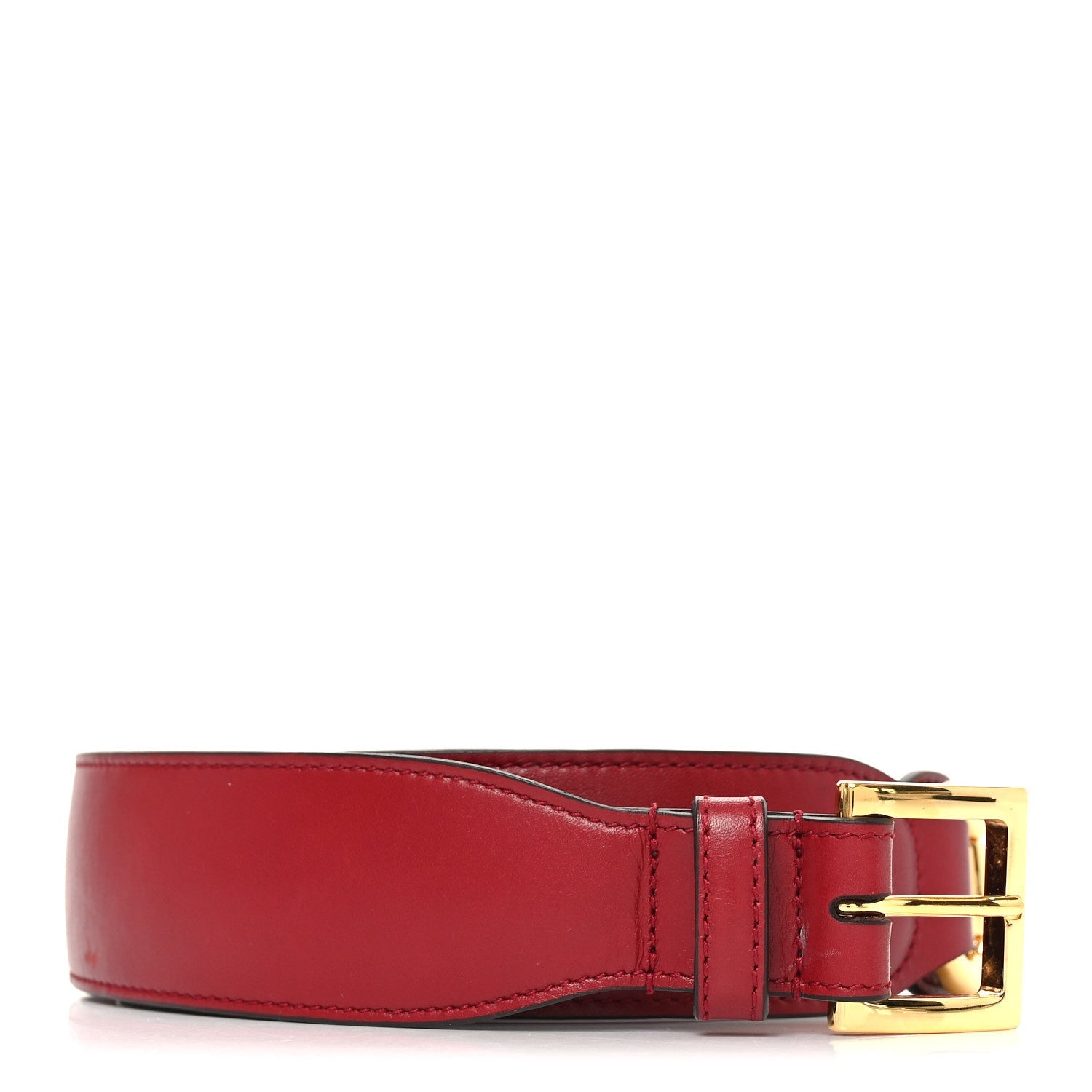 Efesto Leather Horsebit 25mm Belt 80 32 New Cherry Red