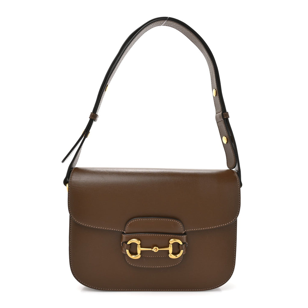 Azalea Calfskin Horsebit 1955 Shoulder Bag Brown Sugar
