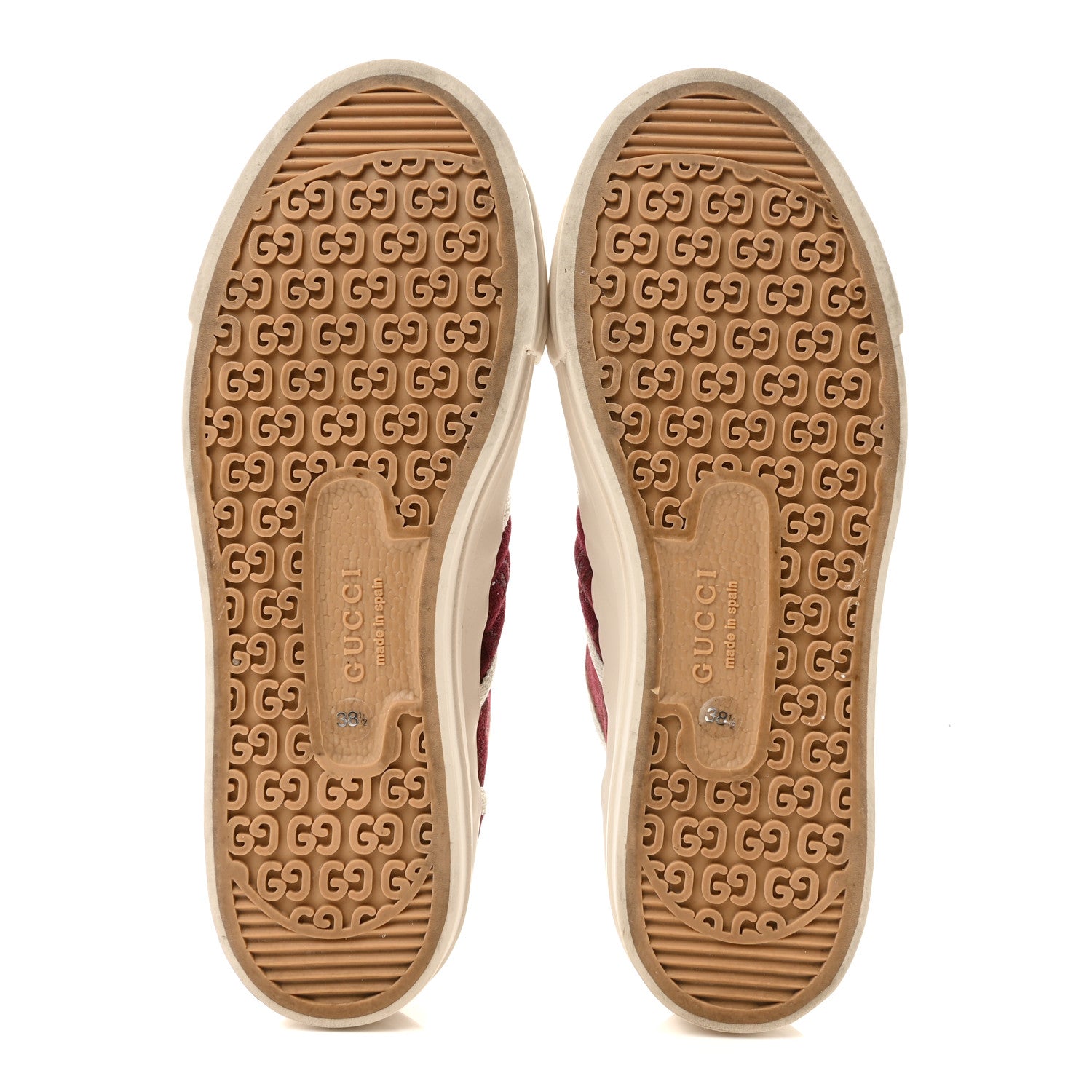 New Canvas GG Monogram Womens Chunky Sneakers 38.5 Rosso Ancora