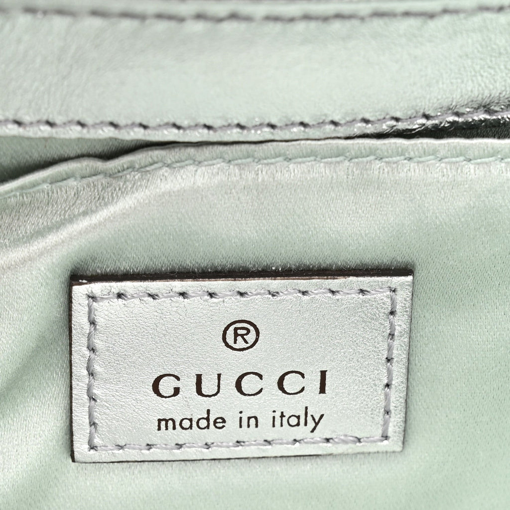 Iridescent Nappa Vertical Matelasse Small Maxi Horsebit Chain Shoulder Bag Iridescent Salvy Green