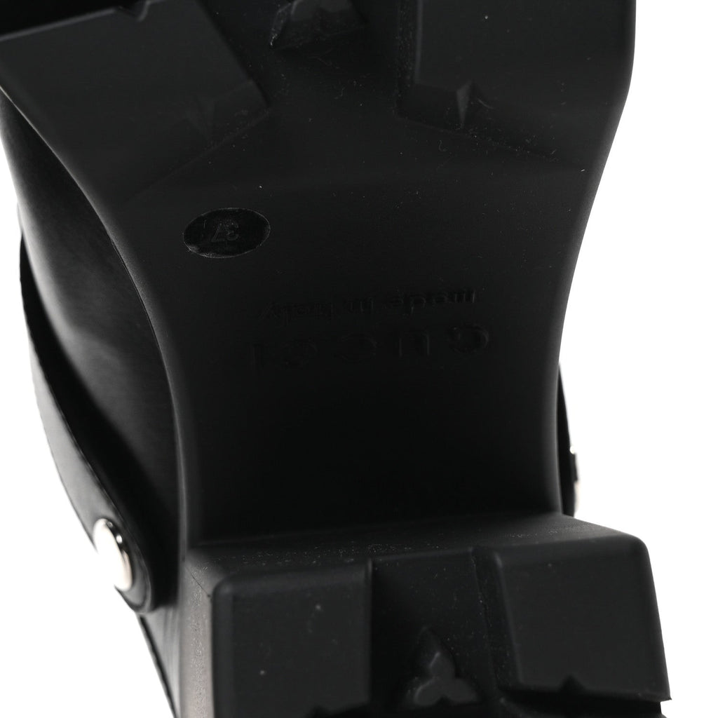 Real Betis Glamour Calfskin Horsebit Platform Mules 37 Black