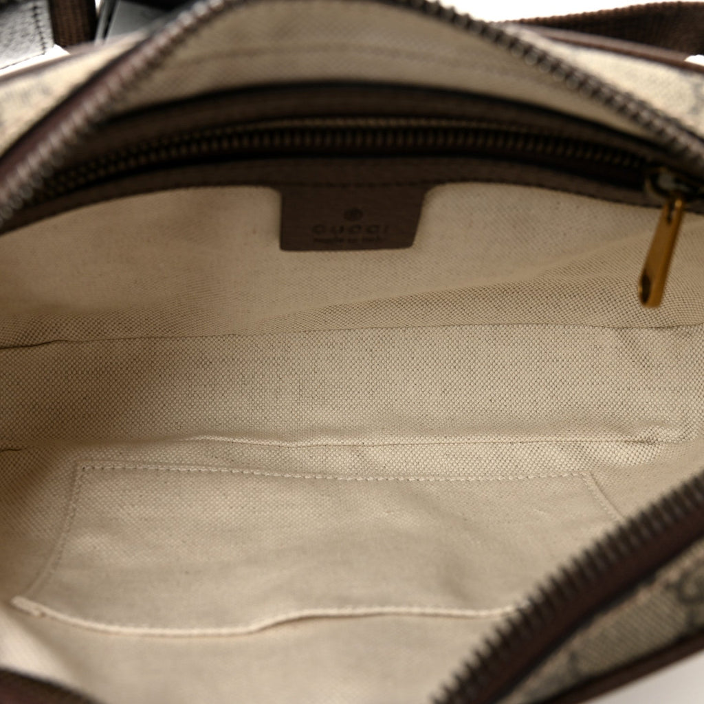 Soft GG Supreme Monogram Medium Ophidia Belt Bag Dark Brown