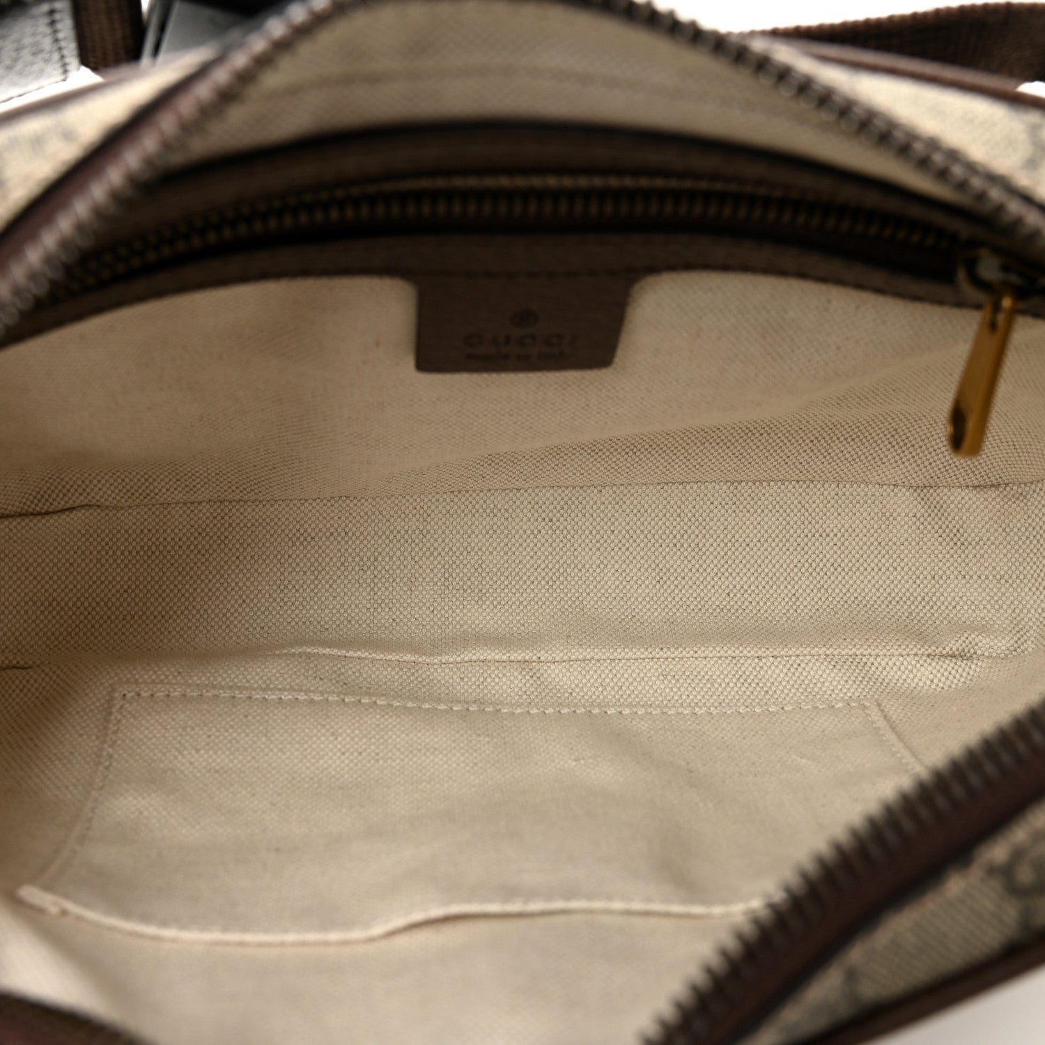 Soft GG Supreme Monogram Medium Ophidia Belt Bag Dark Brown